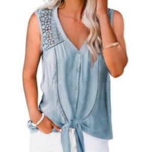 Crochet Shoulder/Back Top- Sky Blue  *ALL ITEMS ARE NEW, FROM MY CLOSED BOU…